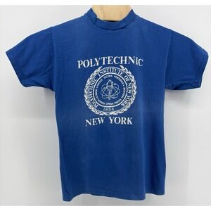 Vintage 80s Collegiate Pacific Polytechnic New York T-Shirt Size L Single Stitch